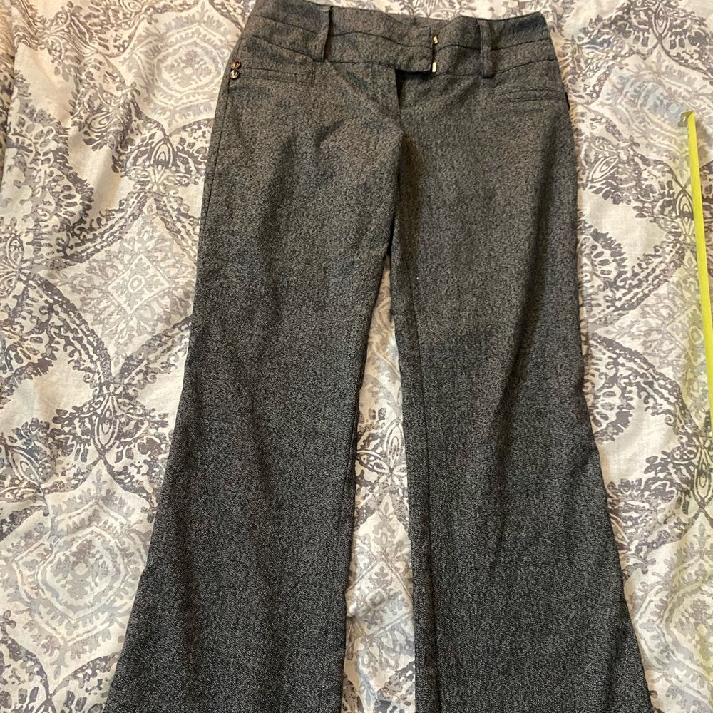 Boot cut dress pants.